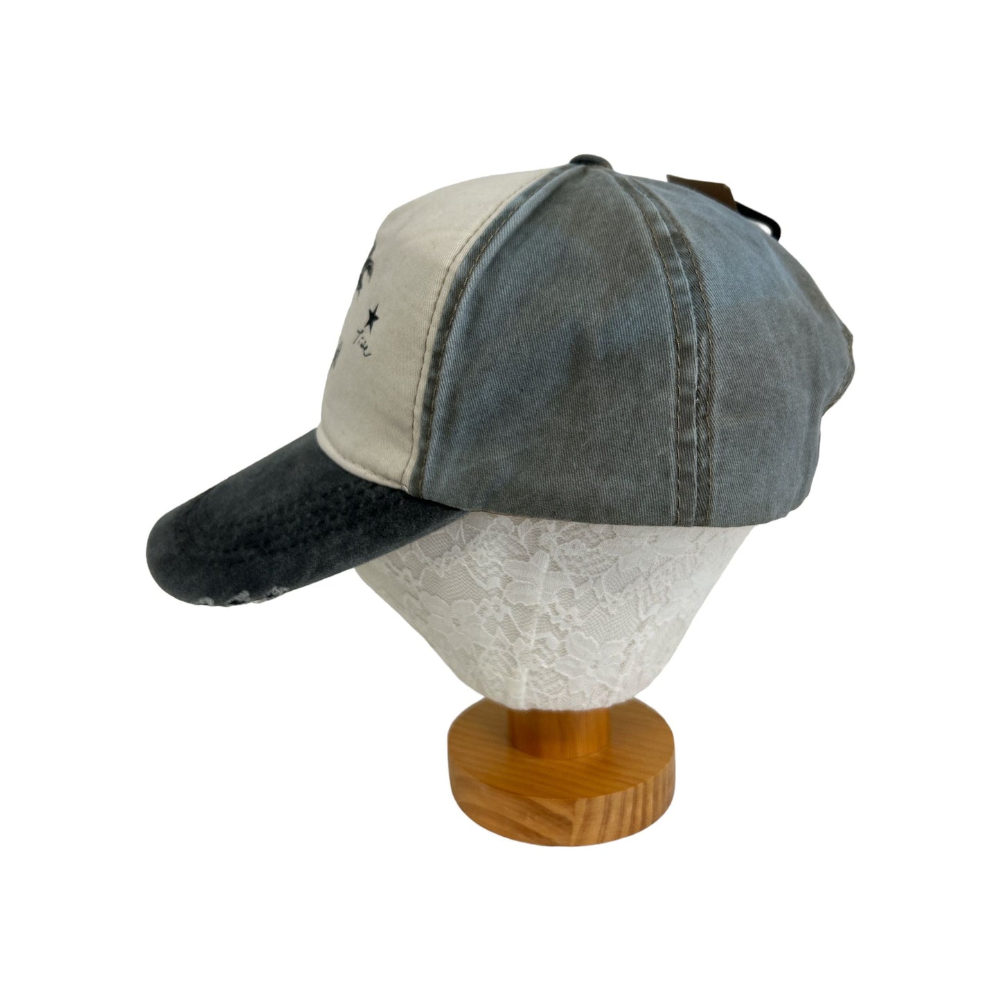 Unisex Baseball Cap: Jeans Look/Distressed mit Anker