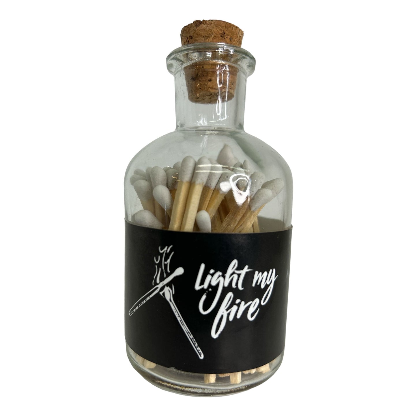 Streichholzglas mit Korkverschluss "Light my Fire" Inhalt: 60Stk