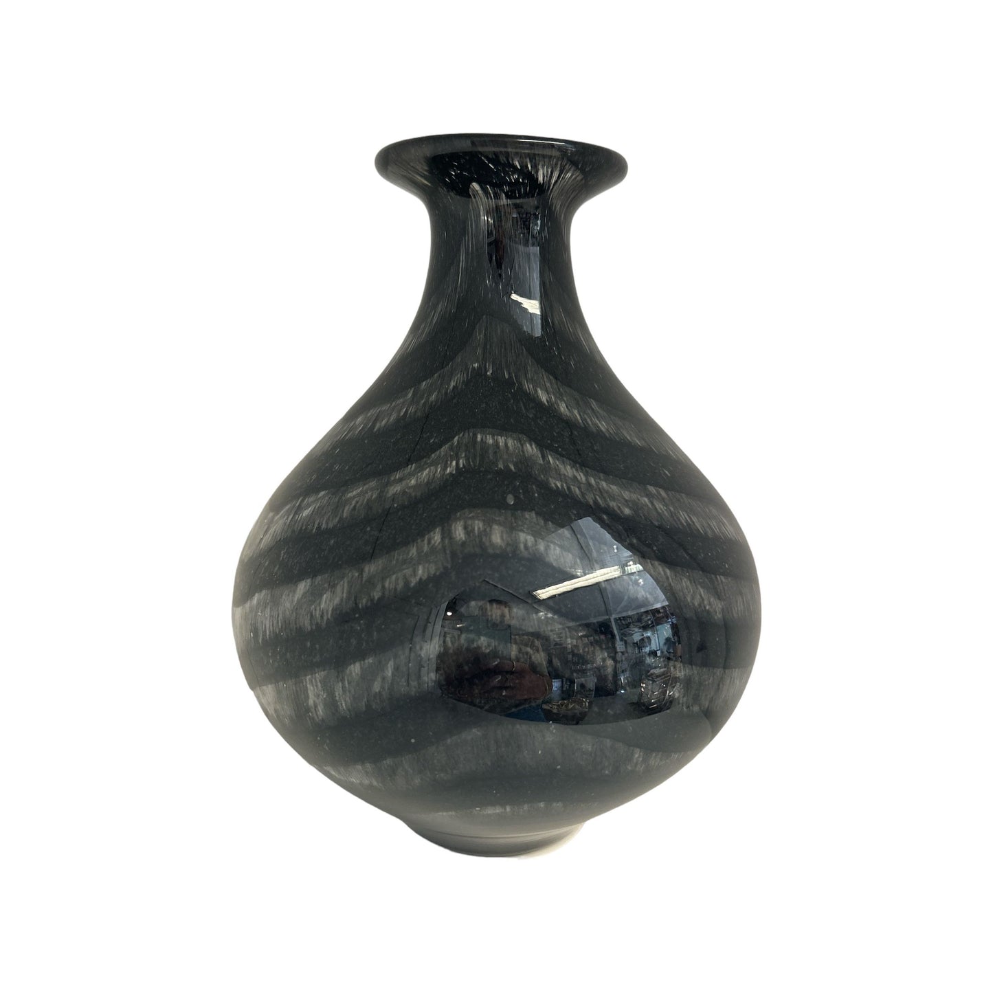 Glas Vase Schwarz 19x19x24