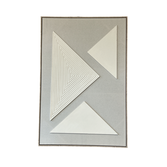 Moderne Geometrische Wanddeko – 3D-Relief in Beige