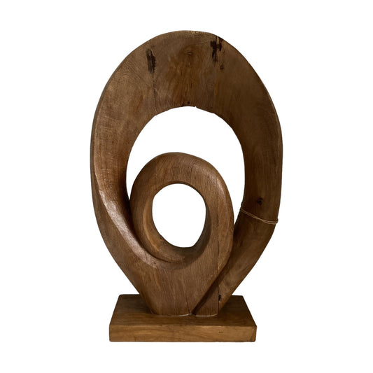 Grosses Skulptur Ornament aus Holz von Light & Living Figur